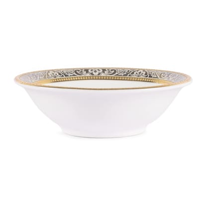 hitkari Porcelain D-253 Soup Bowl Set of 2pc.|for Home & Kitchen |Material:- Porcelain with Elegant Design |Set of 2pc, White,400ml.