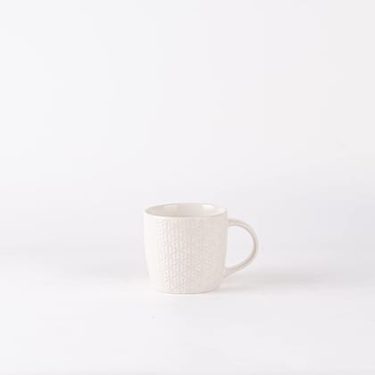 Hitkari Potteries - Blooma White Porcelain Coffee Mug 2 PC. | for Morning & Evening Tea, Set of 2