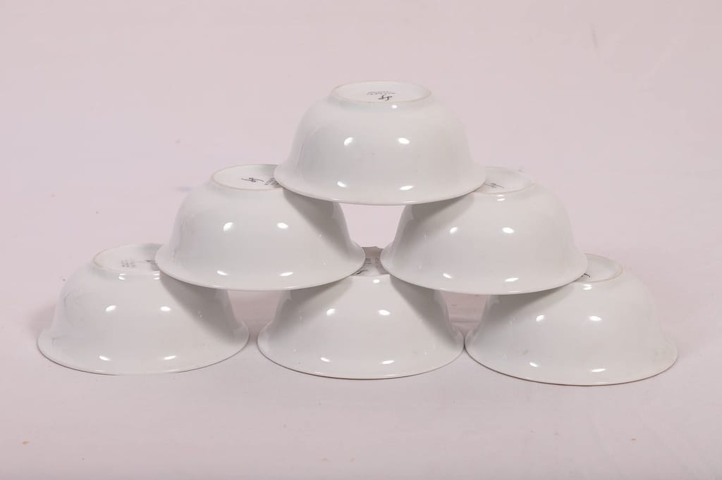 Hitkari 16224C Porcelain 1 Serving Bowl and 6 Veg. Bowl Snacks Set -7Pc.| Set for 6 Veg Bowl with Serving Bowl | Snacks Set for House Party |Microweb Safe & Dishwasher Safe