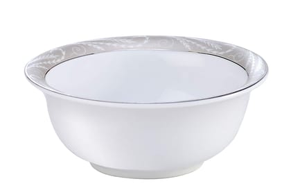 Hitkari Porcelain 16201 B Veg Bowl Set-6 Pcs. for Home & Kitchen | Service for 6 | Material :-Porcelain | 6 Veg Bowl Set | White,Veg Bowl -180ml