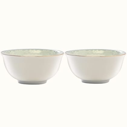 hitkari Porcelain 15205 Soup Bowl Set of 2pc.|for Home & Kitchen |Material:- Porcelain| Porcelain Soup Bowl with Elegant Design |Set of 2pc, White,400ml.