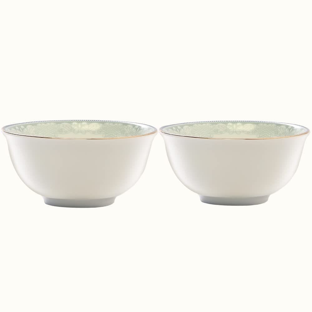 hitkari Porcelain 15205 Soup Bowl Set of 2pc.|for Home & Kitchen |Material:- Porcelain| Porcelain Soup Bowl with Elegant Design |Set of 2pc, White,400ml.