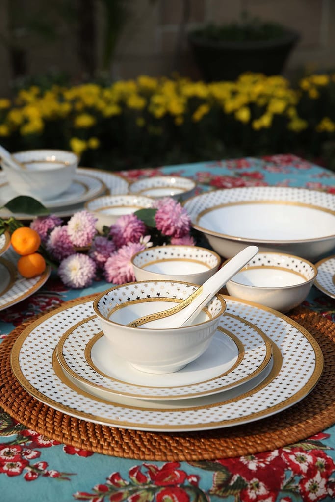 Hitkari Porcelain 13237 Veg Bowl Set-6 Pcs. for Home & Kitchen | Material :-Porcelain | 6 Veg Bowl Set