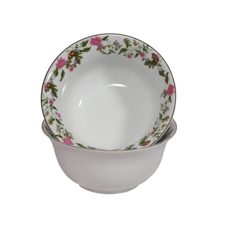 hitkari Porcelain 16522 Soup Bowl Set of 2pc.|for Home & Kitchen |Material:- Porcelain|Porcelain Soup Bowl with Elegant Design |Set of 2pc, White,400ml.