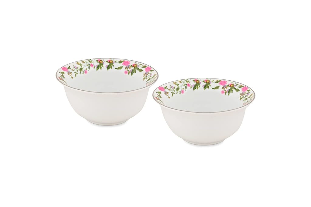 hitkari Porcelain 16522 Soup Bowl Set of 2pc.|for Home & Kitchen |Material:- Porcelain|Porcelain Soup Bowl with Elegant Design |Set of 2pc, White,400ml.