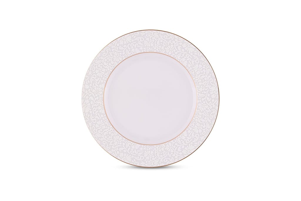 Hitkari Porcelain 12222 GL Dinner Set 33 Pcs. | Modern & Trendy Design | Designed in India | for Home & Kitchen | White, Large (12222 GL, 33 Dinner Set)