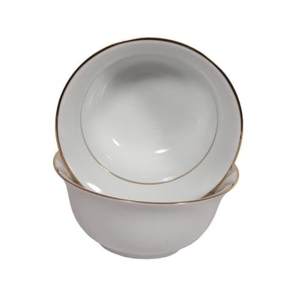 hitkari Porcelain 16226 Soup Bowl Set of 2pc.|for Home & Kitchen |Material:- Porcelain| Porcelain Soup Bowl with Elegant Design |Set of 2pc, White,400ml.