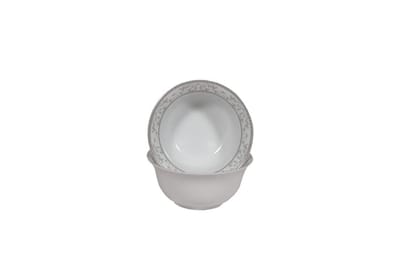 hitkari Porcelain 12206 Soup Bowl Set of 2pc.|for Home & Kitchen |Material:- Porcelain| Porcelain Soup Bowl with Elegant Design |Set of 2pc, White,400ml.