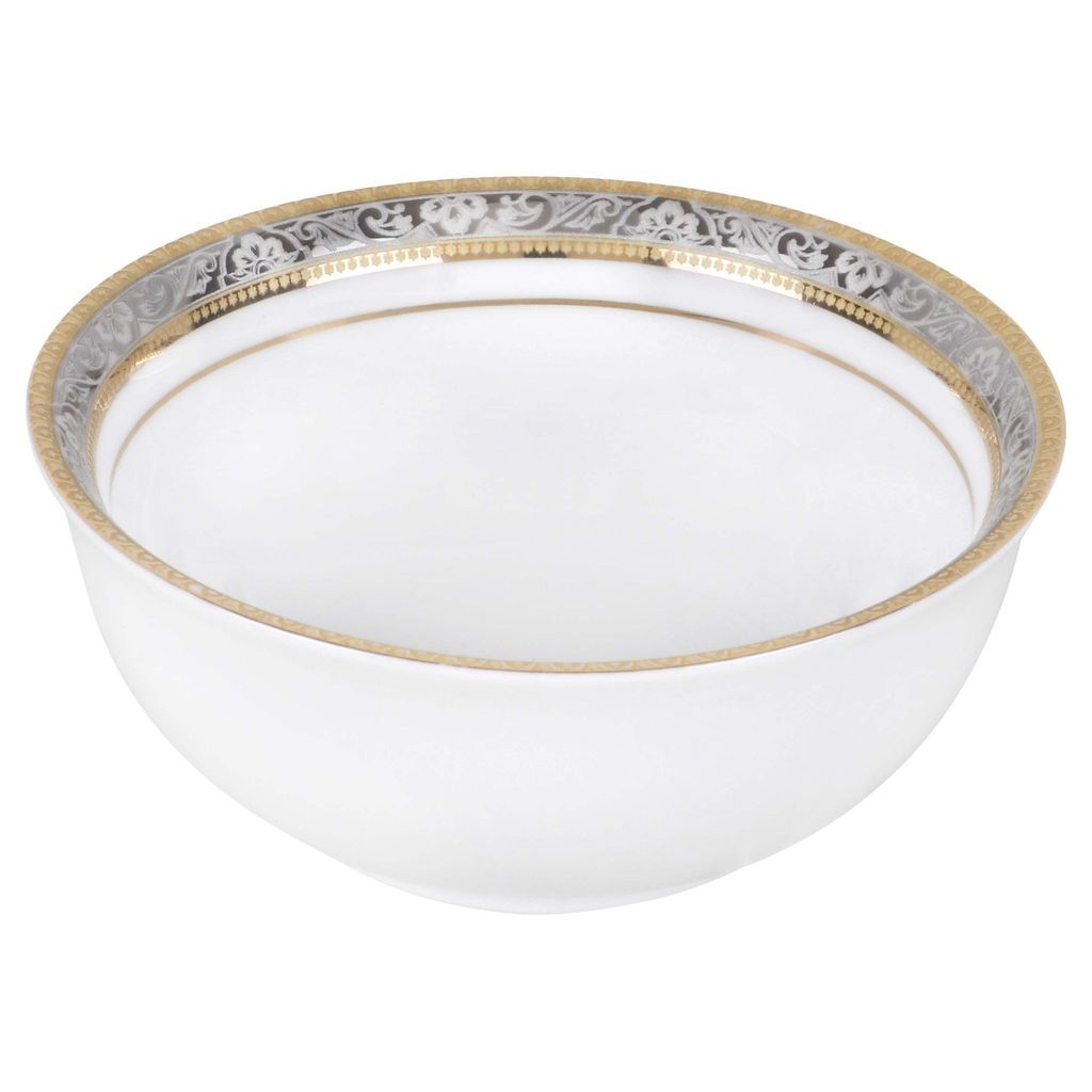 Hitkari Porcelain D253 Dinner Set 33 Pcs.|Dinner Set for 6|Material: Porcelain|Luxury Dinnerware with Pure Gold Lining |for Home & Kitchen|White, Large