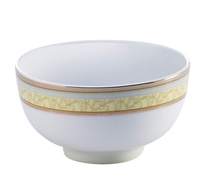 Hitkari Potteries Porcelain Sunray Serving Bowl 2 PC for Home & Kitchen | Serving Bowl Set 2 PC (23 x 5.5 cm, White)