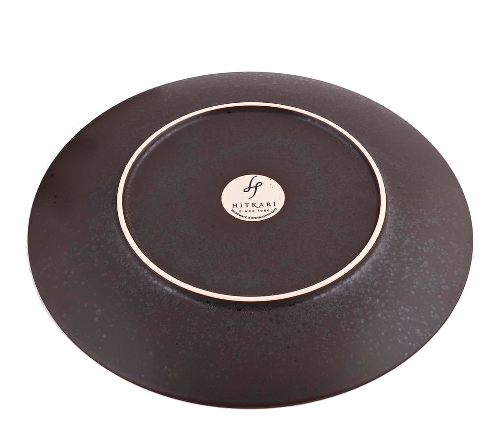 Hitkari Potteries Porcelain Rustic Brown Side Plate Set of 6 PC for Home & Kitchen | Side Plate Set | (20cm, Set of 6 Pcs.)