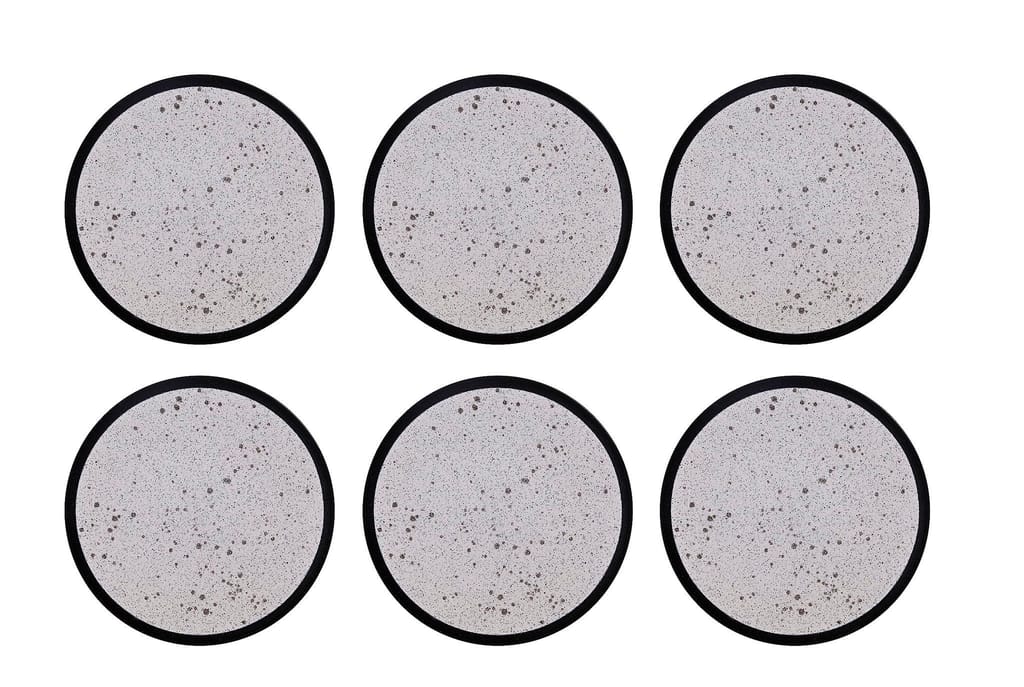 Hitkari Potteries Porcelain RAW Grey Side Plate Set of 6 PCS for Home & Kitchen | Ceramic Side Plate Set | Full Plate (20cm, Grey)