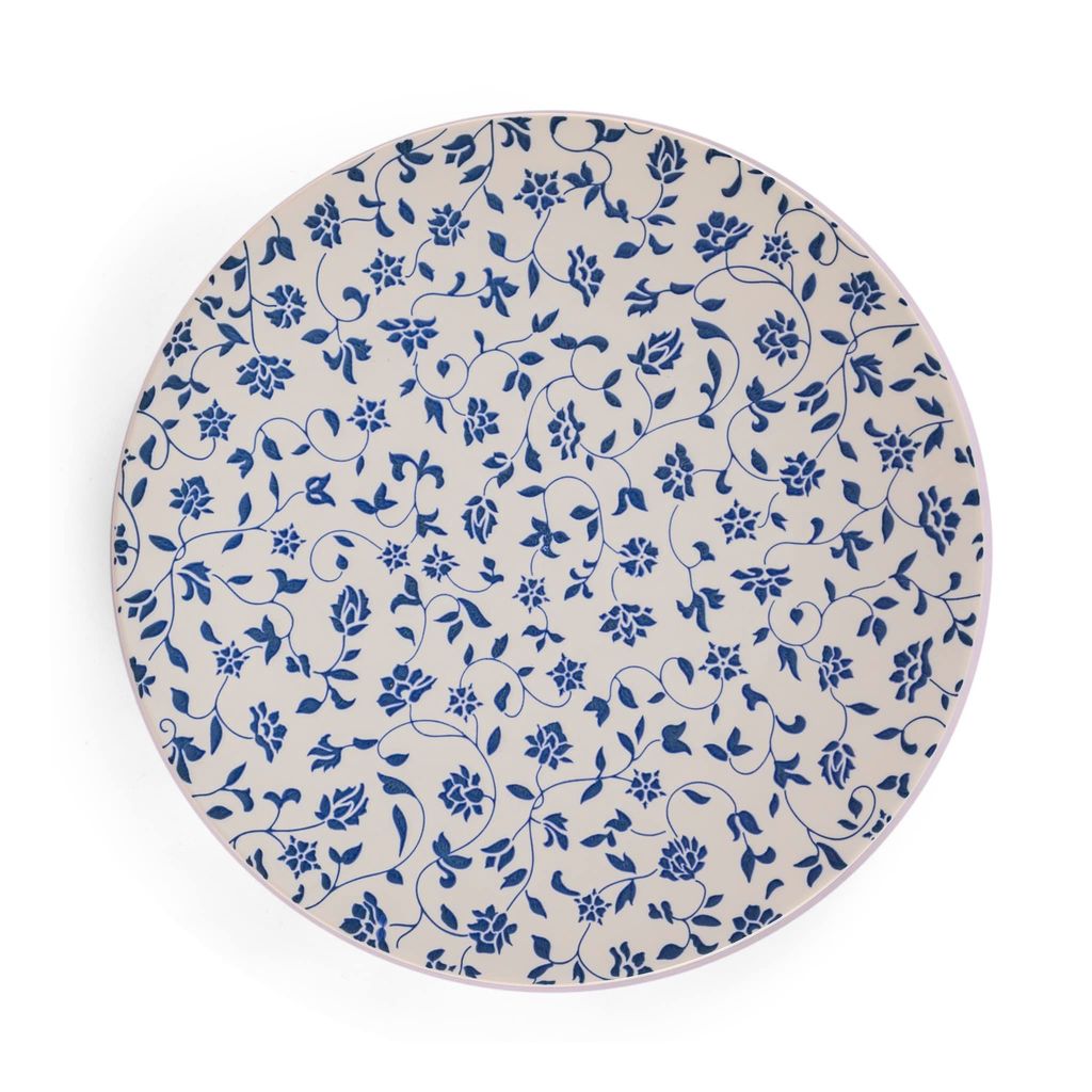 Hitkari Potteries Porcelain Noey Blue Set of 1 Pc for Home & Kitchen Rice Plate Set (31cm, Blue)