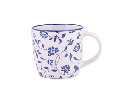 Hitkari Potteries - Noey Blue Coffee Mug 2 PC. | for Morning & Evening Coffee, Tea |Material: Porcelain |for Home & Kitchen |Set of 2pcs| Microweb Safe & Dishwasher Safe, Blue,300ml