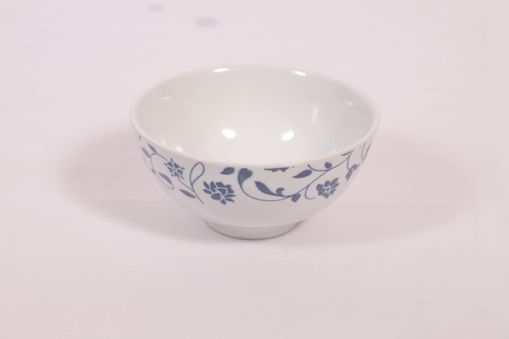 Hitkari Porcelain NOEY Blue 1 Platter with 6 Veg Bowl Set-7 Pcs | for Home & Kitchen |Material :-Porcelain |Snacks Set Platter with Veg Bowl Set |,Veg Bowl -180ml,Platter -12.20"