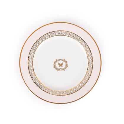 Hitkari Potteries Porcelain Mimosa Charger Plate 1Pc.|for Home & Kitchen | Round Ceramic Serving Plate | Luxury Serving Plate 31cm,Pure Gold