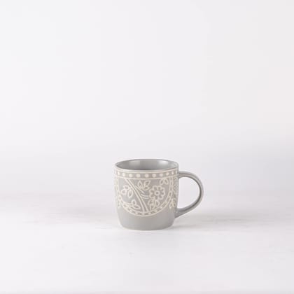 Hitkari Potteries - Mila Light Grey Coffee Mug 2 PC. | for Morning & Evening Tea, Set of 2