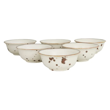 Hitkari Porcelain Cottage Ivory -6 PC. Bowl Set (10cm) for Home & Kitchen | Ivory | Microweb Safe & Dishwasher Safe | Standard