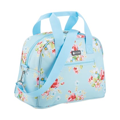 Hitkari Lunch/COOLBAG 11.5L Floral Holdall| Lunch Bag | Lunch Bag for Office/Collage| Blue