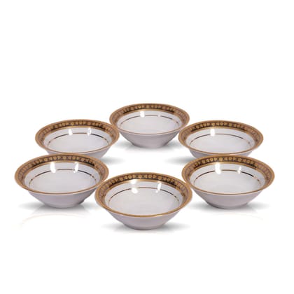 Hitkari Porcelain Veg Bowl Set-6 Pcs. for Home & Kitchen | Service for 6 | Material :-Porcelain | 6 Veg Bowl Set | White,Veg Bowl -180ml