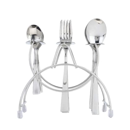 FnS Slim Line Stainless Steel Cutlery Set with Stand (6 Dinner Spoons, 6 Dinner Forks, 6 Teaspoons & 1 Cutlery Stand) FnS Slim Line Stainless Steel Cutlery Set with Stand (6 Dinner Spoons, 6 Dinner Forks, 6 Teaspoons & 1 Cutlery Stand)