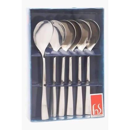 FnS Slimline Food Grade Stainless Steel Baby Spoon Square Edge & Mirror Finish (Set of 6)