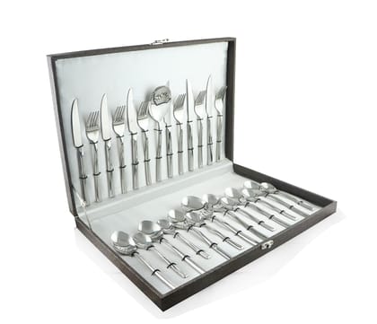 FnS Yearn 18/10 Quality Stainless Steel 26 Pc Cutlery Set Box Packaging (6 Dinner Spoons, 6 Dinner Fork, 6 Teaspoons, 6 Dinner Knives & 2 Serving Spoons) FnS Yearn 18/10 Quality Stainless Steel 26 Pc Cutlery Set Box Packaging (6 Dinner Spoons, 6 Dinner Fork, 6 Teaspoons, 6 Dinner Knives & 2 Serving Spoons)