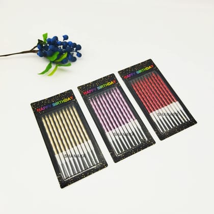 SHANAYA Decorative Curvy Spiral Metallic Birthday Candles Set Kit for Cake Cup Cake Decoration Items for Birthday Wedding Anniversary Mothers Day (Pack of 1=10 Candles) Assorted Colors SHANAYA Decorative Curvy Spiral Metallic Birthday Candles Set Kit for Cake Cup Cake Decoration Items for Birthday Wedding Anniversary Mothers Day (Pack of 1=10 Candles) Assorted Colors