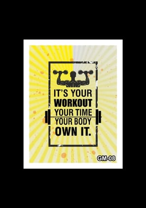 Attractive Gym White Frames | Beautiful Gym Quotes | fitness goals Gym Quote ( 14X18 Inch)