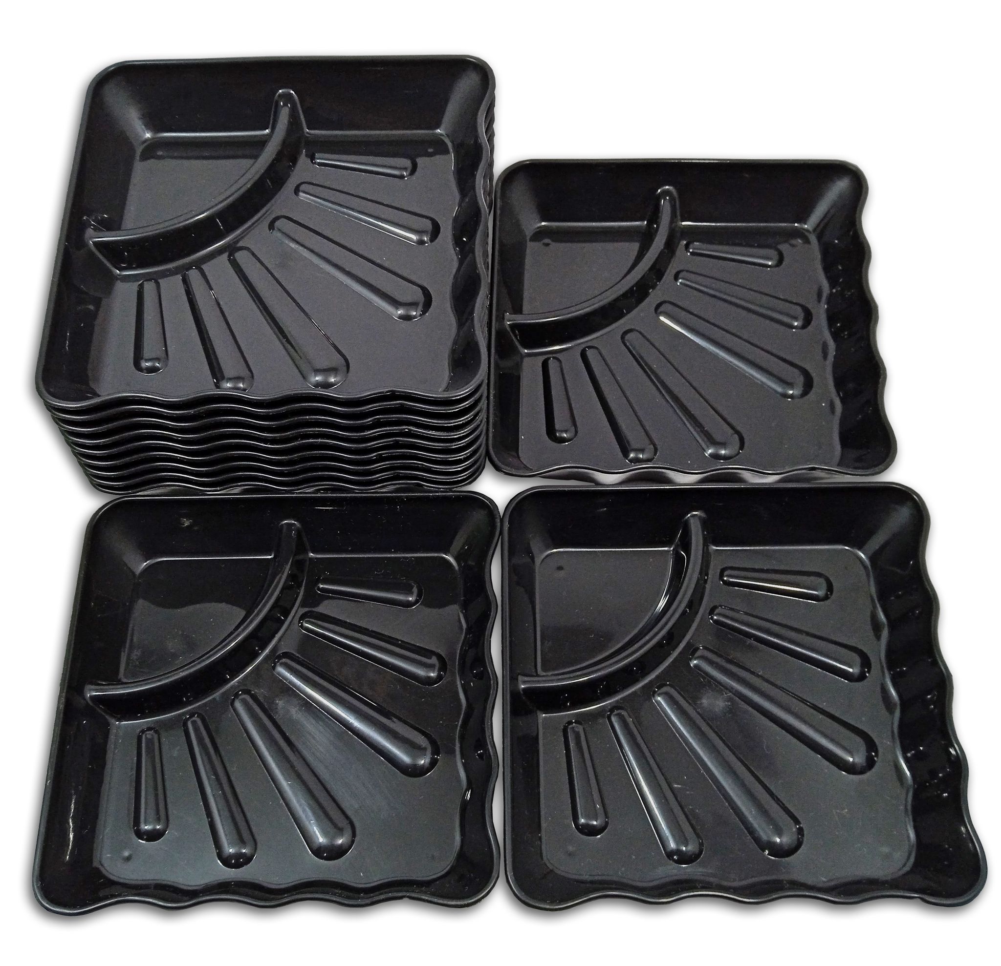 Inpro Stylish Plastic Plates in 12 Black Color for Serving Snacks / Kitchen crockery / pasta plate / Half plate-Plastic Snacks plates(Set Of 12)