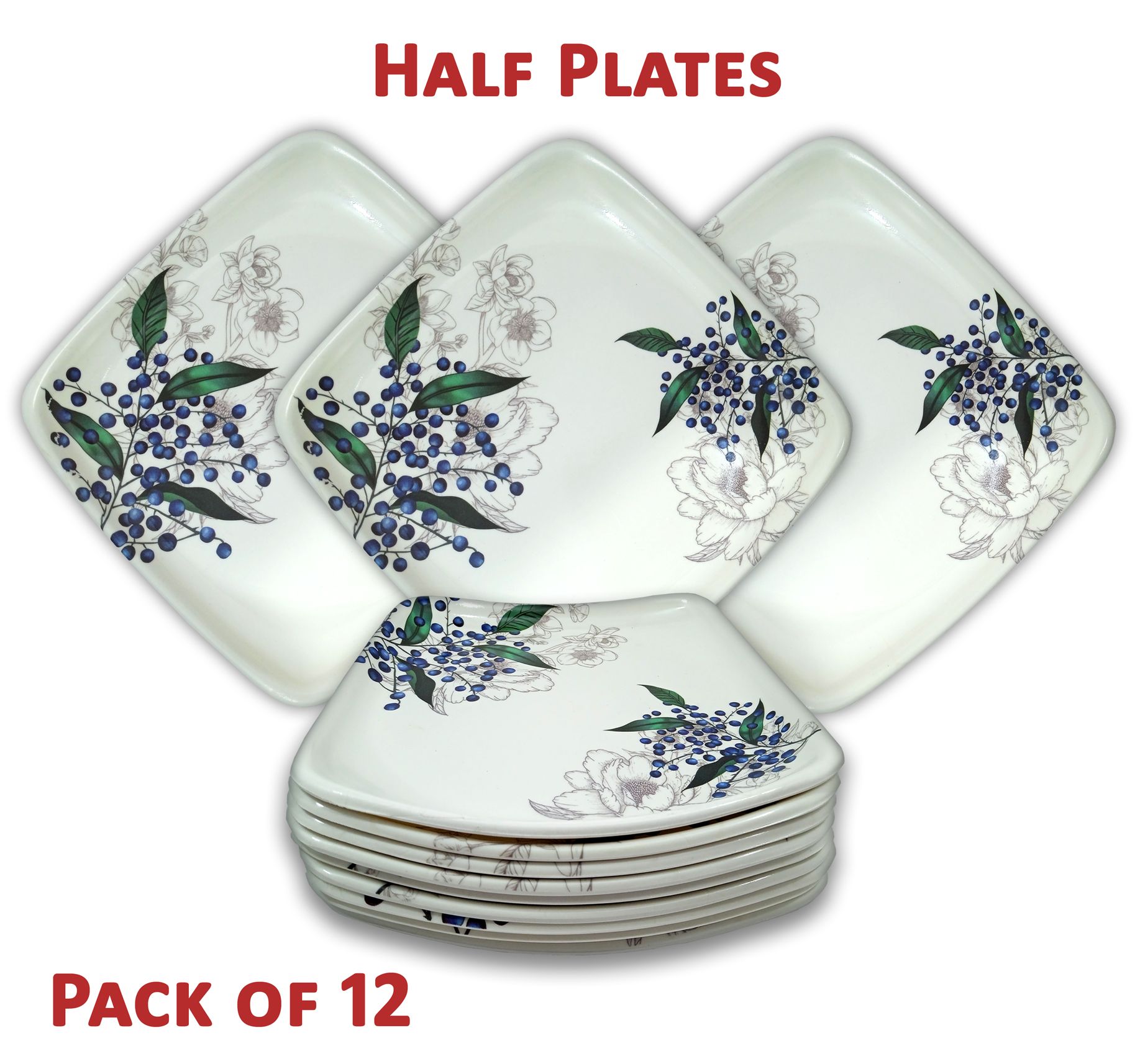 Melamine Half Plates: Lightweight Melamine Square Inch Snacks