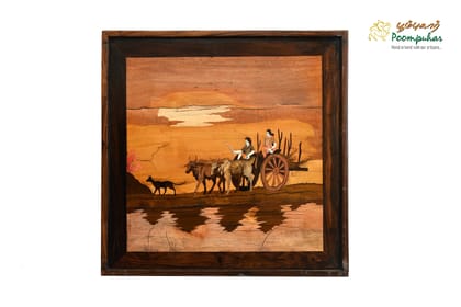 ROSEWOOD PANEL BULLOCK CART 18X18 INCH