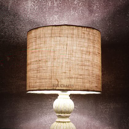 BTR CRAFTS 10" Inches Jute Drum Lampshade, Cotton Fabric.