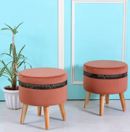 ShadowKart Pouffes Sitting Stool for Living Room, Mudda Puffy Wooden Ottoman Stools, Pouffe Footstool, Pouf for Office Home Decoration & Dressing Table, 16x16x18 Inch, Mouse