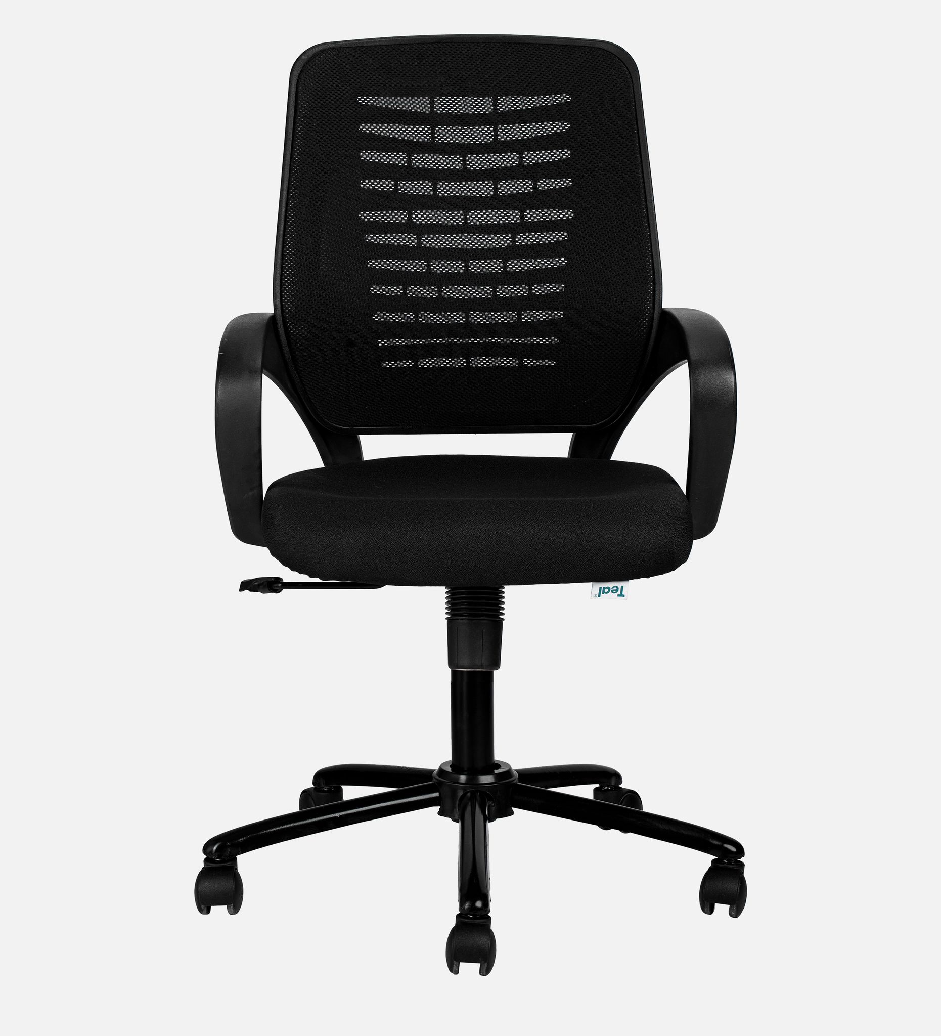 TEAL® Sprint Mesh Mid-Back Ergonomic Office Chair/Study Chair/Revolving Chair/Computer Chair for Work from Home Metal Base Height Adjustable Chair [Black]