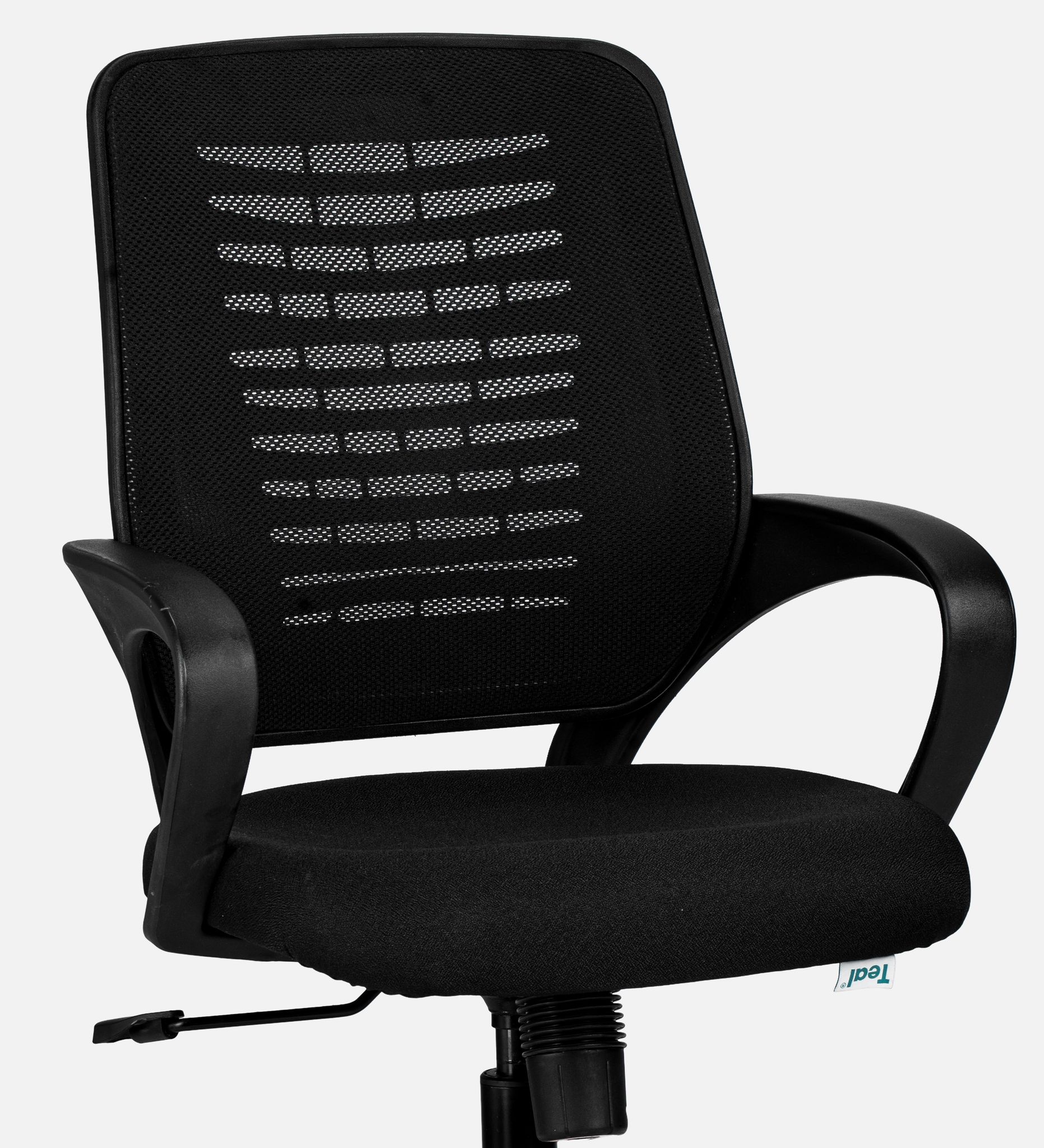 TEAL® Sprint Mesh Mid-Back Ergonomic Office Chair/Study Chair/Revolving Chair/Computer Chair for Work from Home Metal Base Height Adjustable Chair [Black]