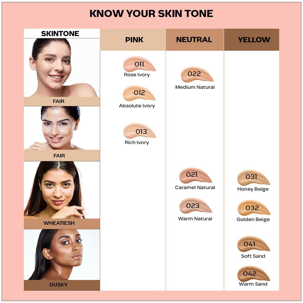 FACESCANADA All Day Hydra Matte Foundation | 3-In-1 Foundation + Moisturizer + SPF 30 | 24 HR Aloe Hydration & Vitamin C | 10HR Long Wear | Medium To High Buildable Coverage | Rich Ivory | 25ml