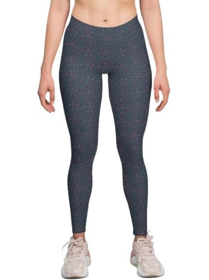 Printshala Navy Floral Print High Waisted Leggings for Women for Casual  wear (Large)