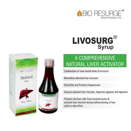 Bio Resurge Liver Detox Milk Thristle syrup for men & Women | Liver Support Ayurvedic Medicine | Fatty liver (Syrup)