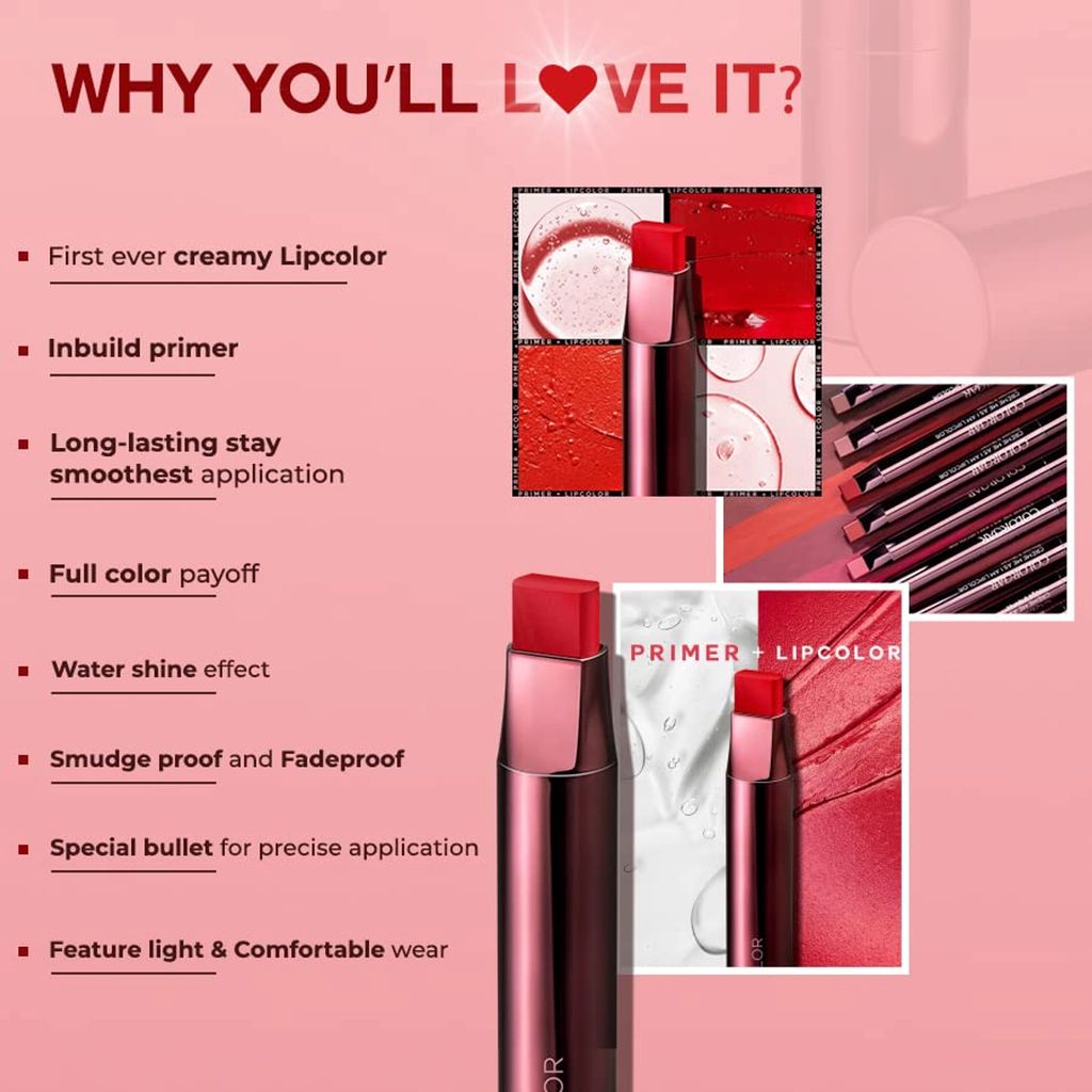 COLORBAR CRÈME (LIPSTICK) LIPCOLOR PRIME AND SHINE (AFTER WORK 004) 0.8 g.