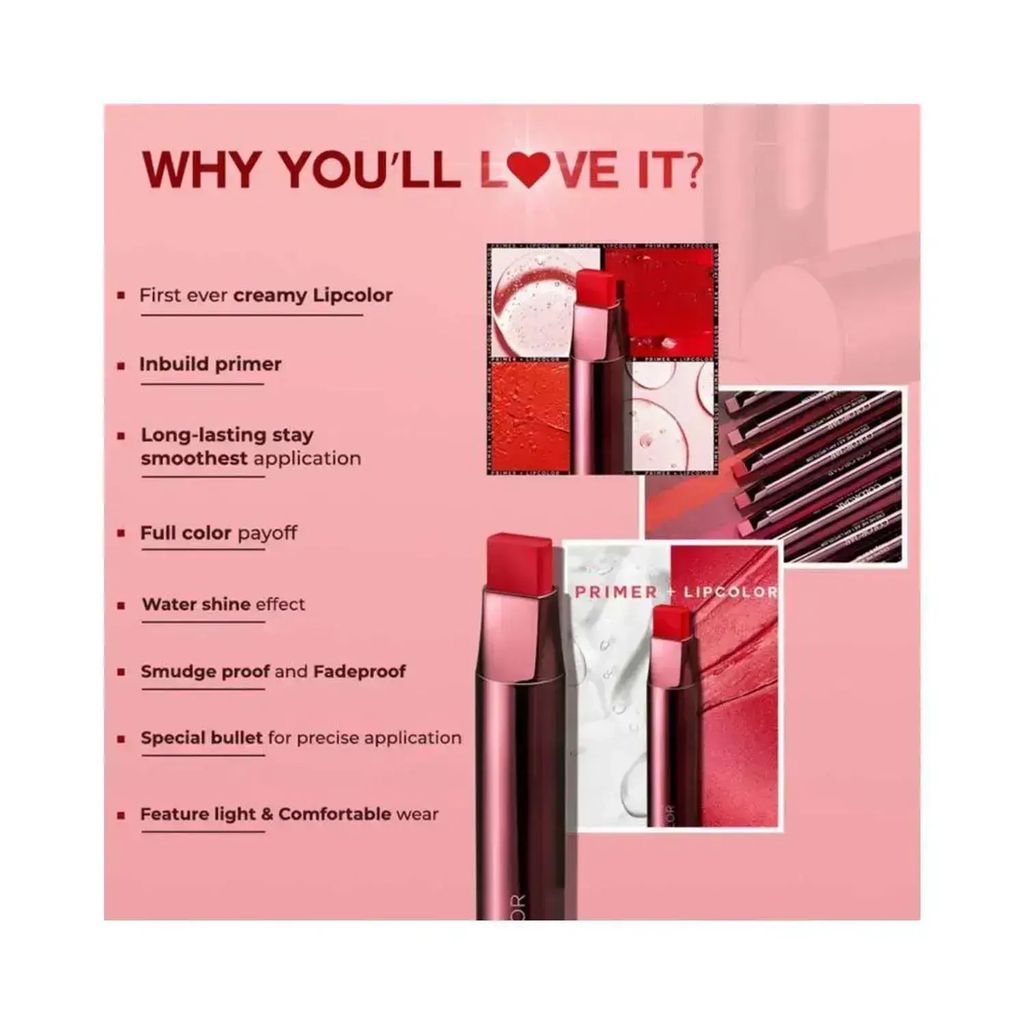 COLORBAR CRÈME (LIPSTICK) LIPCOLOR PRIME AND SHINE (BELLA 06) (brown, 8 g)(MAKEUP)