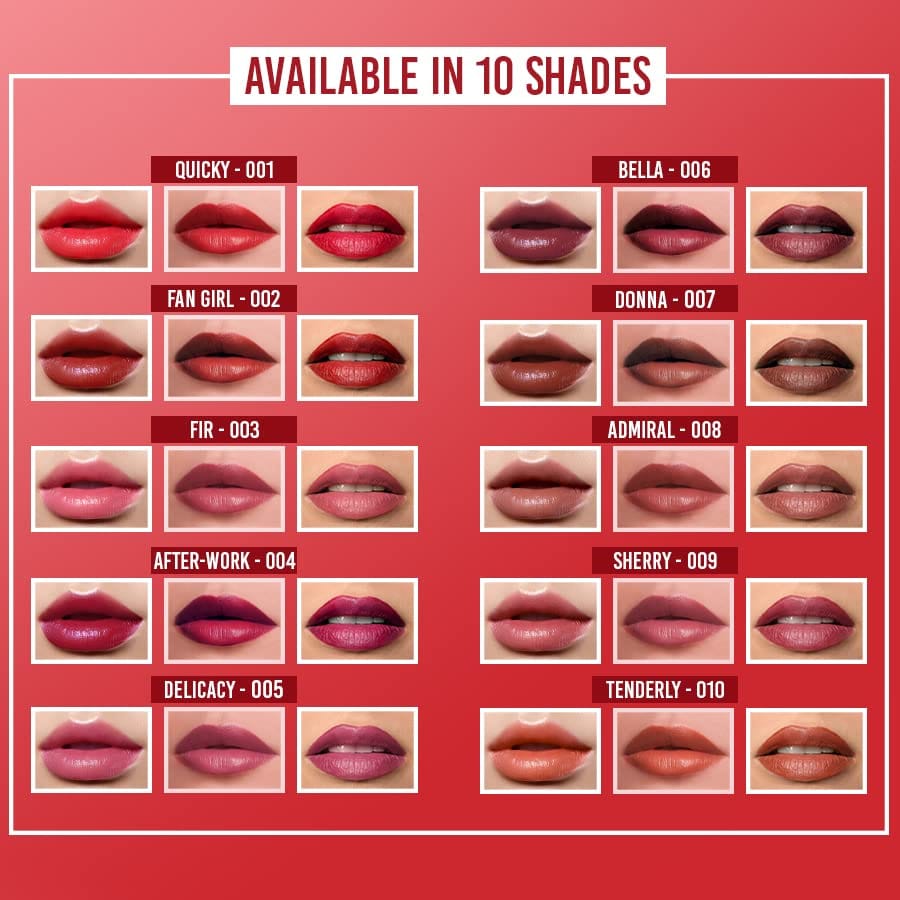 COLORBAR CRÈME (LIPSTICK) LIPCOLOR PRIME AND SHINE (QUICKY 001) 0.8 g.