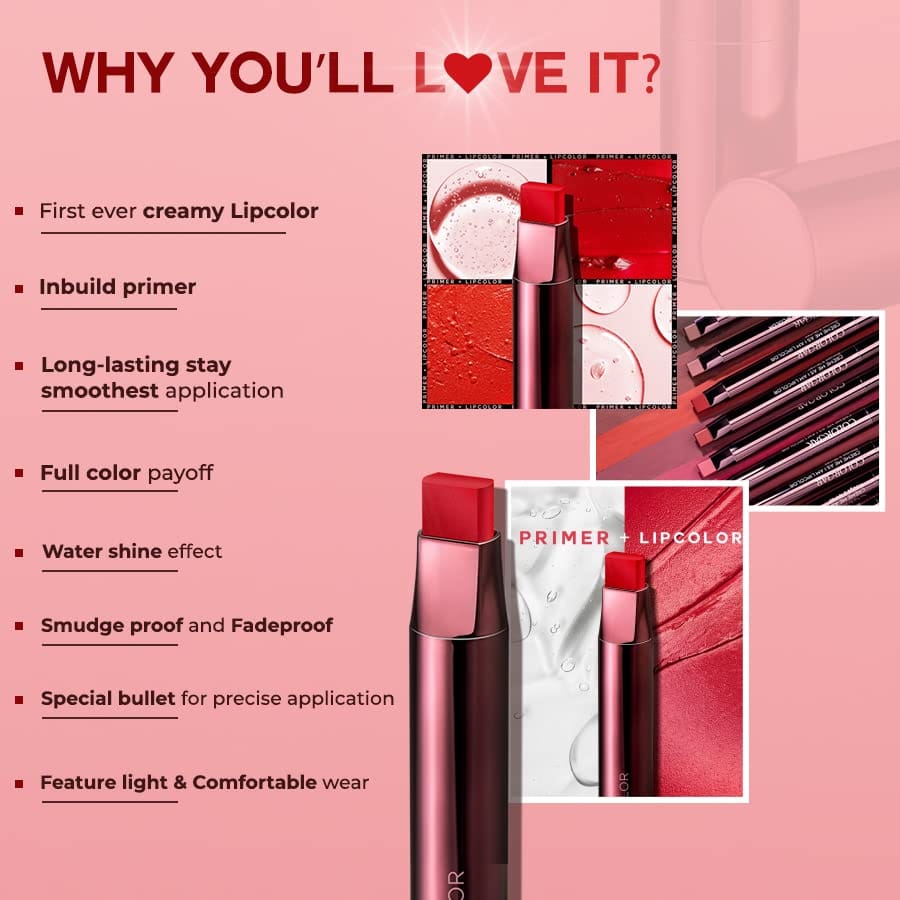 COLORBAR CRÈME (LIPSTICK) LIPCOLOR PRIME AND SHINE (QUICKY 001) 0.8 g.