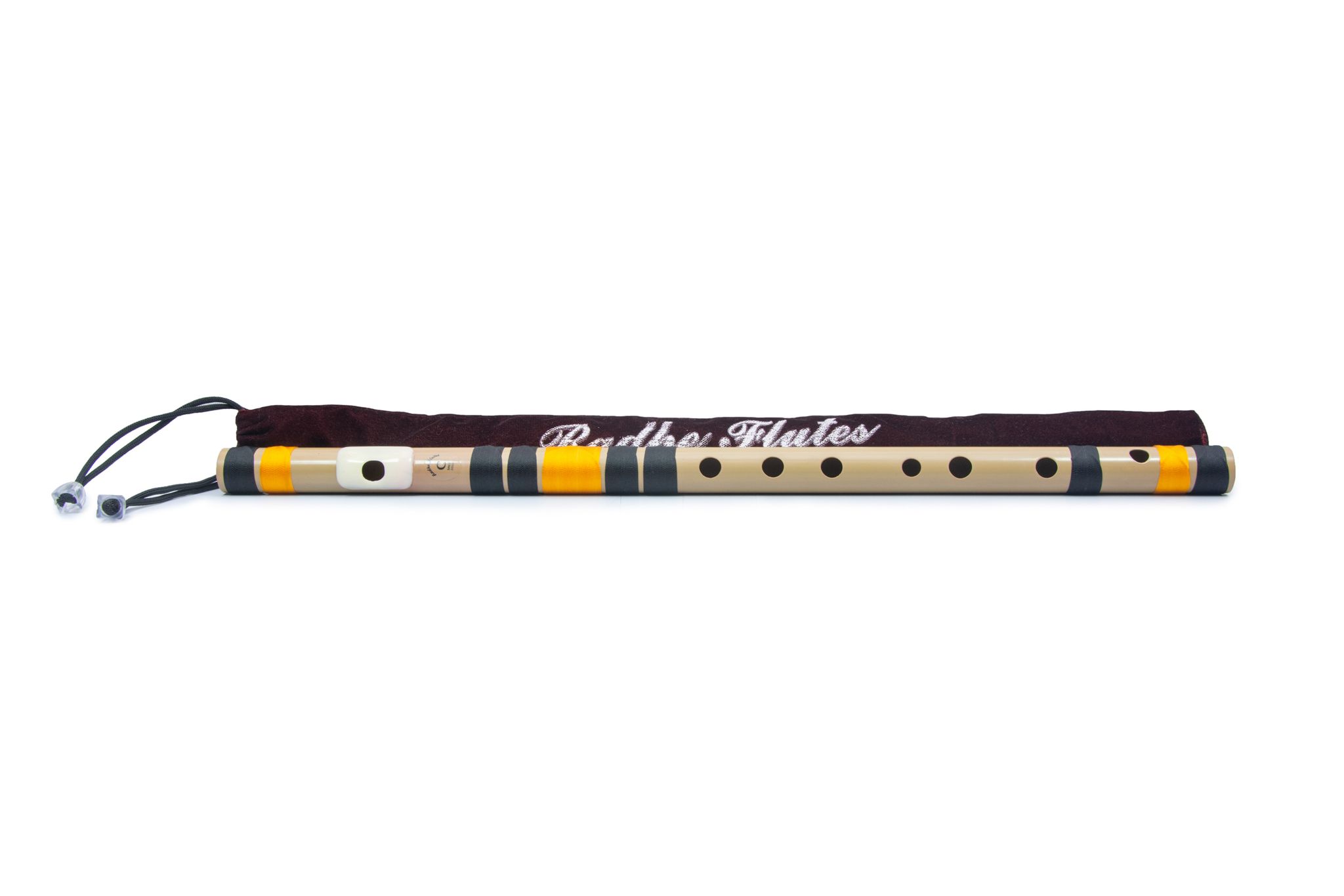 Radhe Flutes PVC Fiber C Natural Bansuri Middle Octave LEFT HANDED With Velvet Cover