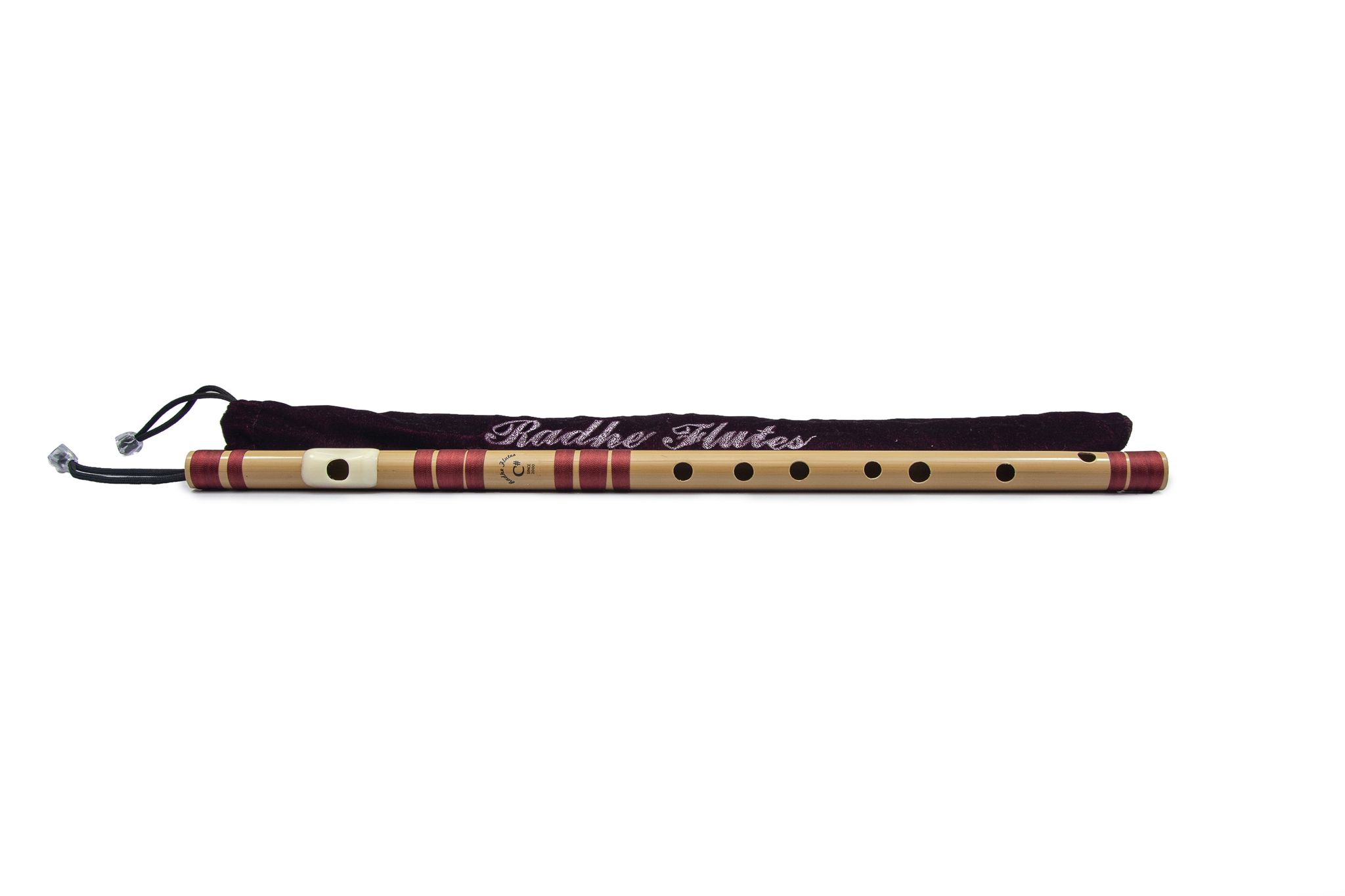 Radhe Flutes PVC Fiber C Sharp Bansuri Middle Octave Left Handed With Velvet Cover