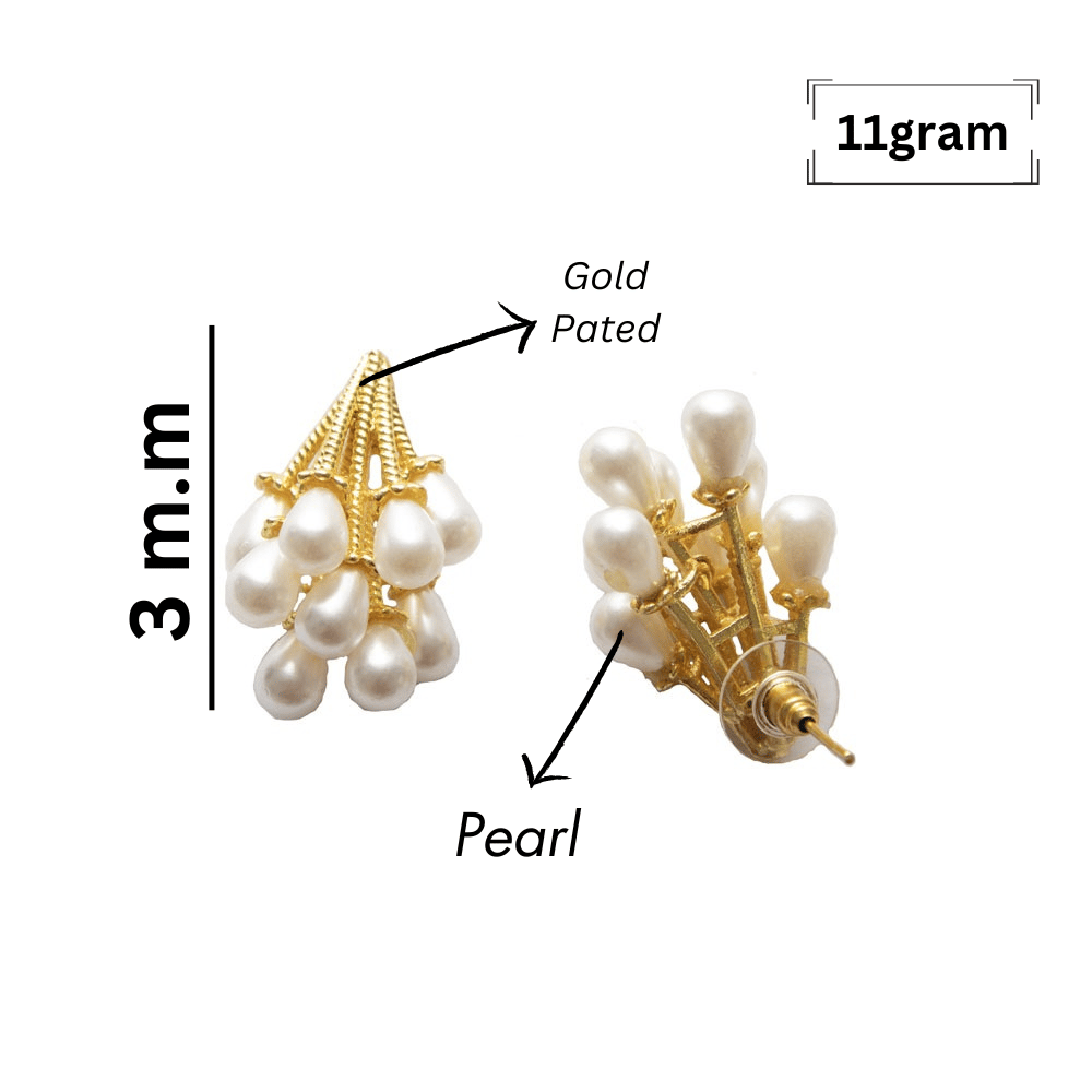 Ear stud|| pearl earrig ||| golden plated || for girls and woaman || party wear