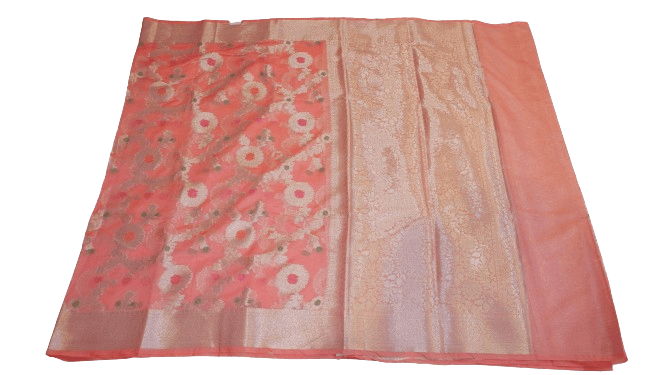 ORGANZA SILK SAREE WITH ZARI BORDER FOR MEESHO  SAREE