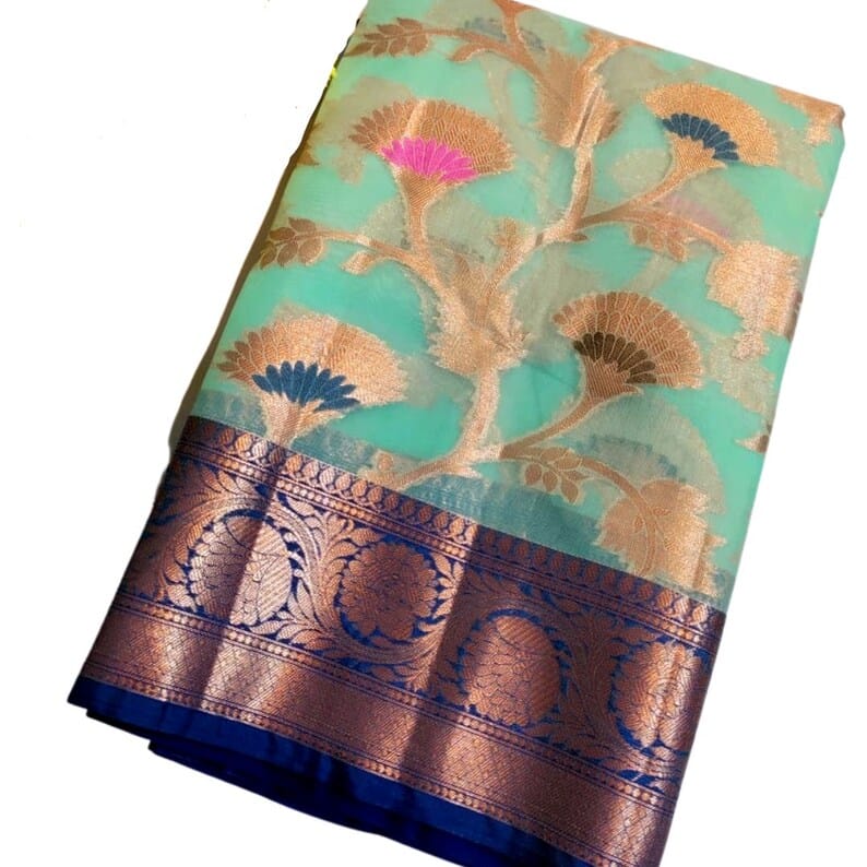 ORGANZA NATURAL COLOUR SAREE