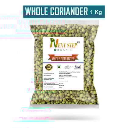 NEXTSTEP ORGANIC Premium Whole Coriander Seeds 1kg | Sabut Dhania / Dhaniya 1000g