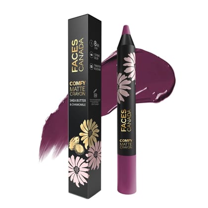 FACES CANADA Comfy Long Lasting Matte Lip Crayon - Trick Or Treat (Purple) 11, 2.8g